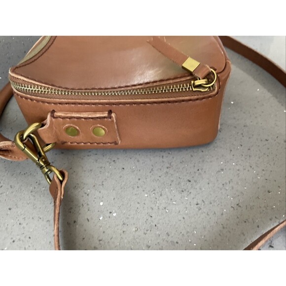 Madewell Square Satchel Crossbody Leather Bag Tan Leather - Picture 5 of 16